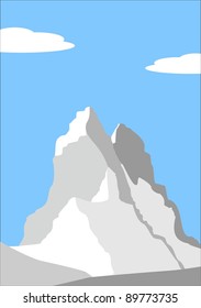 Vector illustration - Beautiful peak in Alps - mountain landscape