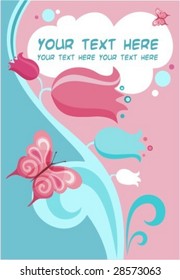vector illustration of a beautiful postcard with a flowers