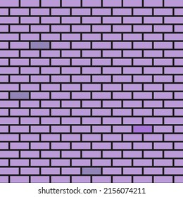 Vector illustration of a beautiful purple brick wall that alternates between light purple and purple. for background