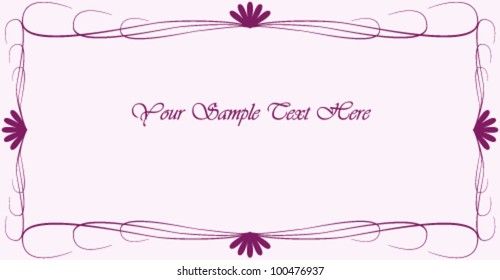 Vector illustration of beautiful purple vintage frame
