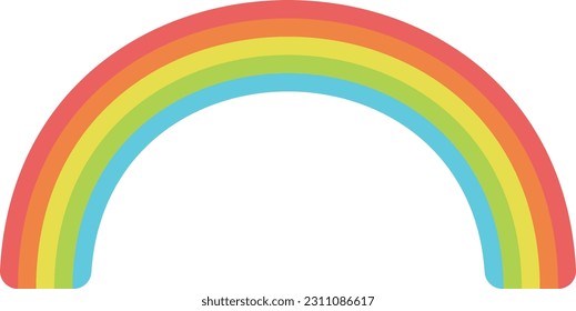 Vector illustration of a beautiful rainbow of pastel colors. Rainbow for children.