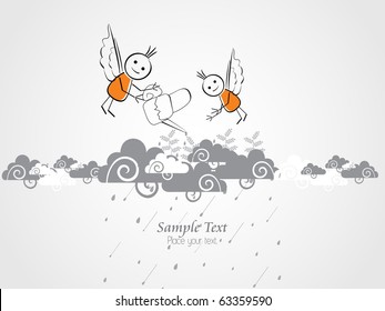 vector illustration of beautiful rainy day background