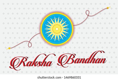 vector illustration of beautiful rakhi on Raksha Bandhan background, banner, india festival - Vector 