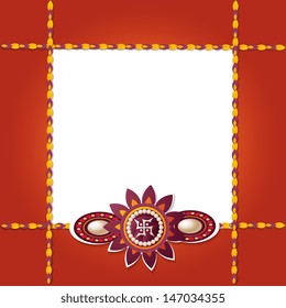 Vector Illustration of beautiful rakhi on raksha bandhan festival with space for text