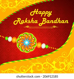 vector illustration of beautiful rakhi on Raksha Bandhan background