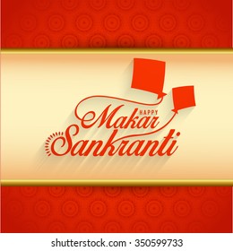 Vector illustration Beautiful red color background design of Makar Sankrant.