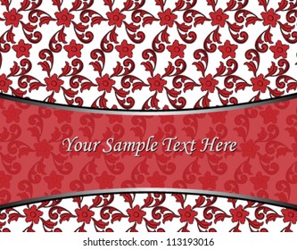 Vector illustration of beautiful red floral frame