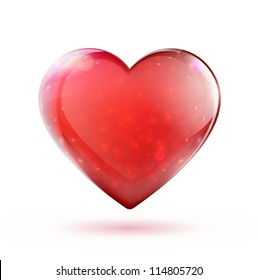 Vector illustration of beautiful red glossy heart shape