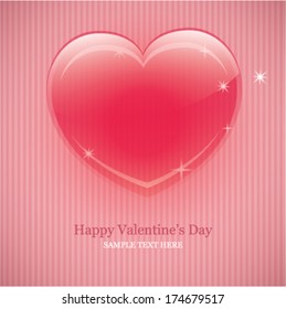 Vector illustration of beautiful red glossy heart shape 