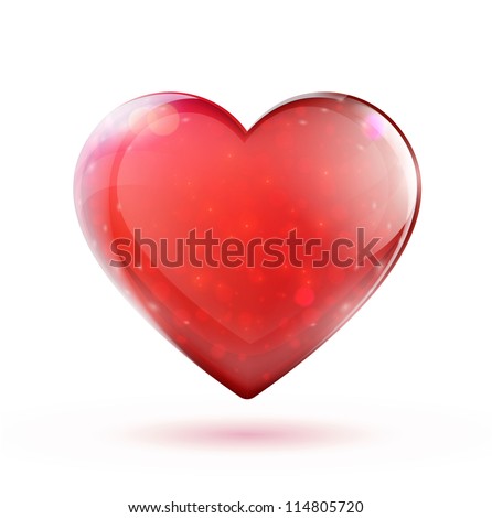 Vector illustration of beautiful red glossy heart shape