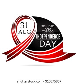 Vector illustration of a beautiful ribbon for Trinidad & Tobago Independence Day.