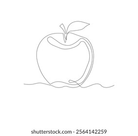 Vector illustration, Beautiful ripe apple isolated on white background.