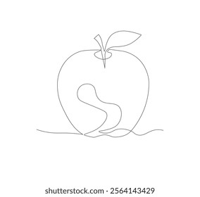 Vector illustration, Beautiful ripe apple isolated on white background.