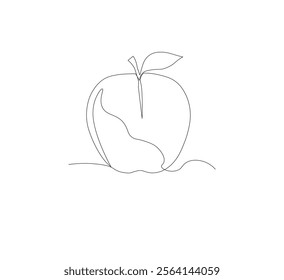 Vector illustration, Beautiful ripe apple isolated on white background. minimalist logo