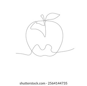 Vector illustration, Beautiful ripe apple isolated on white background. minimalist logo