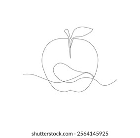 Vector illustration, Beautiful ripe apple isolated on white background. minimalist logo