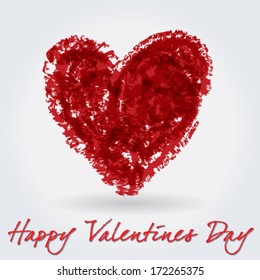 Vector illustration of beautiful romantic background with hand drawn heart