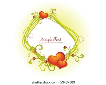 vector illustration of beautiful romantic floral frame