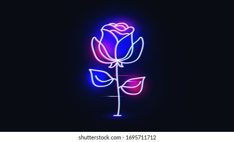 Vector illustration of beautiful rose made of colorful light