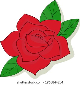 Vector illustration of a beautiful rose. Vector seamless floral pattern. An idea for interior decoration, for drawing, for children's creativity.