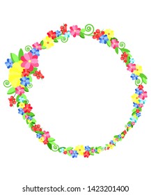 Vector illustration beautiful round flowers.