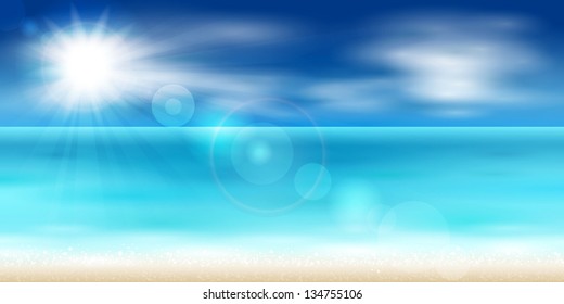 Vector illustration of a beautiful sea coast