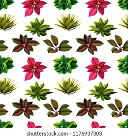 vector illustration of the beautiful seamless with a lot of variants leaves