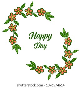 Vector illustration beautiful series of flower frames for card happy day wedding hand drawn