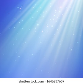 Vector illustration of a beautiful side overhead lighting in blue light with a shining shimmering particles of magic light and background