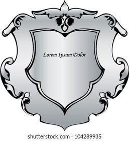 Vector illustration of beautiful silver blazon