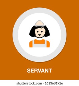 Vector illustration of a beautiful smiling young woman wearing french maid isolated on white. vector servant