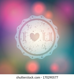 Vector illustration of beautiful soft focus, bokeh, glittering Valentine's Day background with text