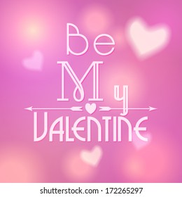 Vector illustration of beautiful soft focus, bokeh, glittering Valentine's Day background with text