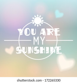 Vector illustration of beautiful soft focus, bokeh, glittering Valentine's Day background with text