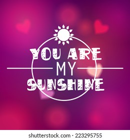 Vector illustration of beautiful soft focus, bokeh, glittering Valentine's Day background with text