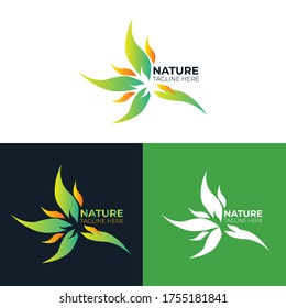 Vector illustration  beautiful spa leaf. Health care, beauty, domestic or natural food logo template.