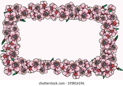 Vector illustration, beautiful spring frame, card concept.