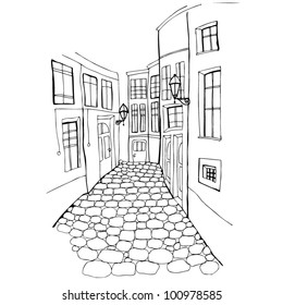 vector illustration of beautiful street