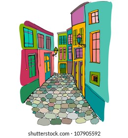 vector illustration of beautiful street