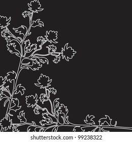 Vector illustration of beautiful stylized black thistle