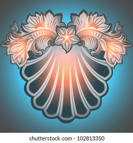Vector illustration of beautiful stylized shell