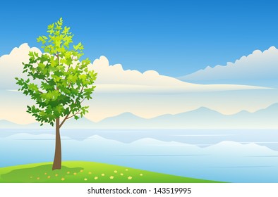 Vector illustration of a beautiful summer background