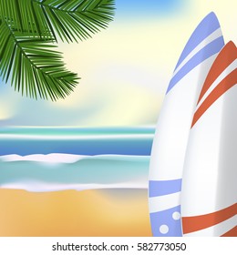 Vector illustration of Beautiful Summer background, all elements are in separate layers and grouped.