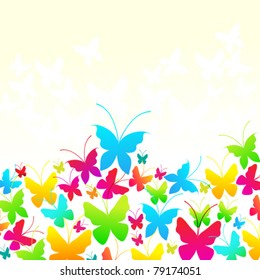 Vector illustration of beautiful summer butterflies