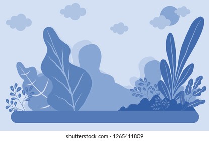Vector illustration of a beautiful summer city park, panoramic banner.