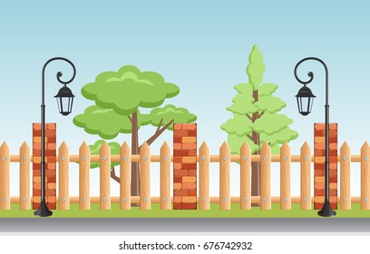 Vector illustration of a beautiful summer city park.