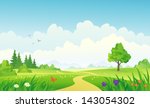 Vector illustration of a beautiful summer landscape