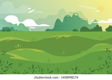 Vector illustration of a beautiful summer landscape