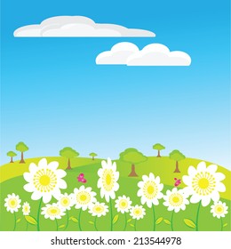 Vector illustration of a beautiful summer landscape