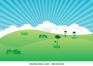Vector illustration of a beautiful summer landscape